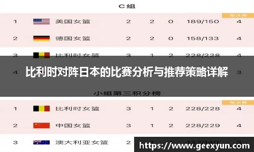 比利时对阵日本的比赛分析与推荐策略详解